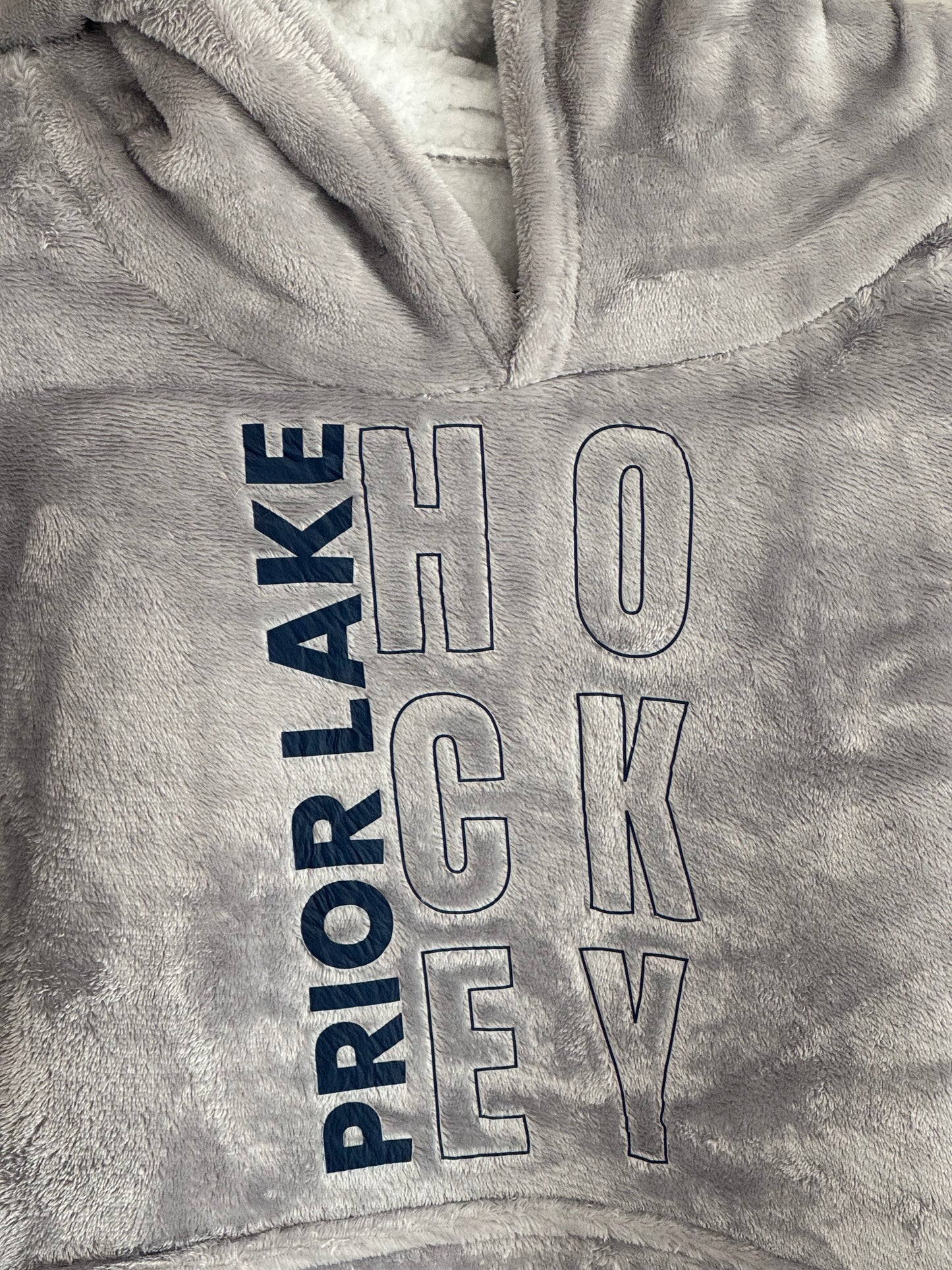 Prior Lake Hockey Gray Wearable Blanket