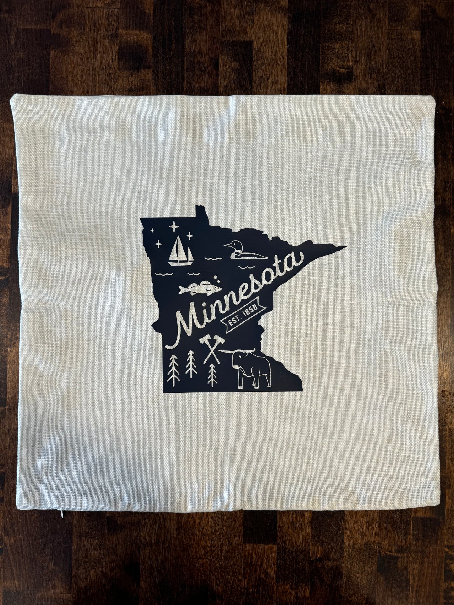 State of MN PIllow Cover - Beige