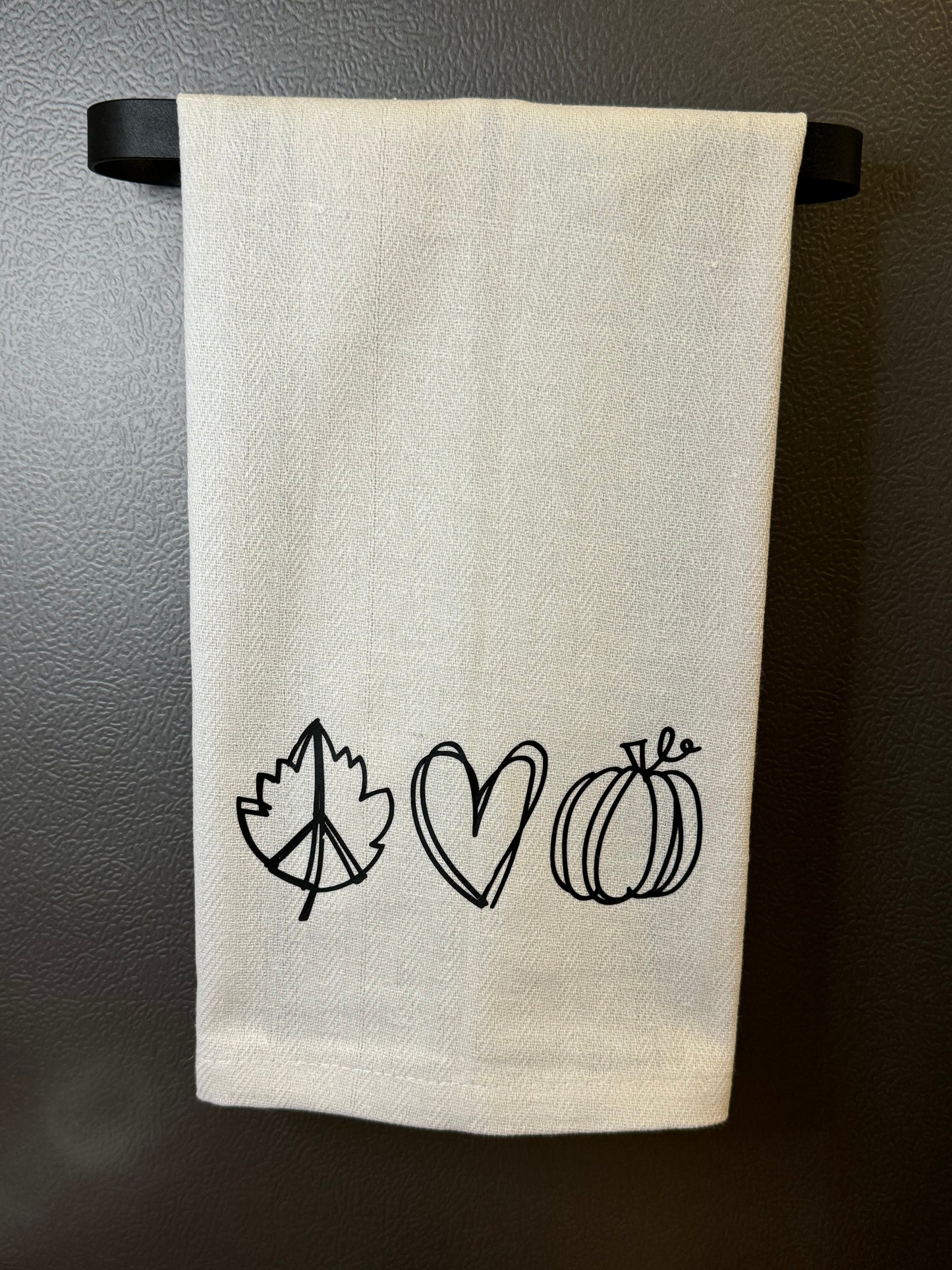 Peace, Love and Pumpkins Tea Towel