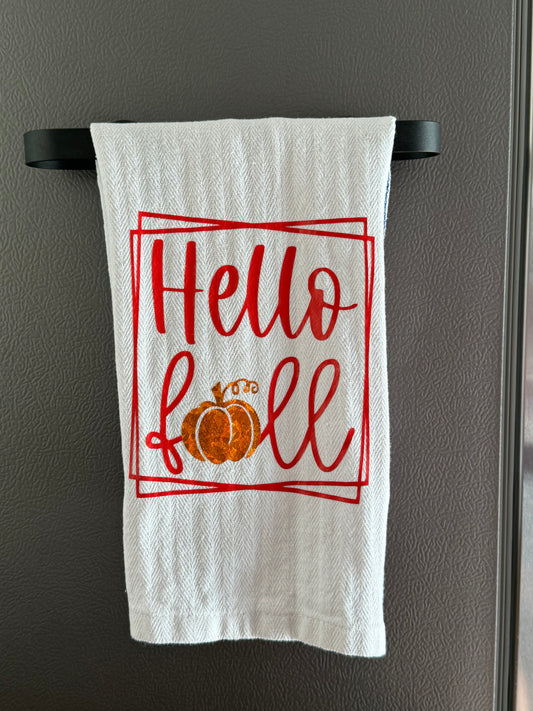 Hello Fall Tea Towel